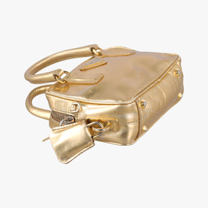 Secondhand Prada Mini Bauletto Golden Metallic Vitello Leather BL0705  shoulderbag | stylenewstar