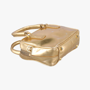Secondhand Prada Mini Bauletto Golden Metallic Vitello Leather BL0705  shoulderbag | stylenewstar