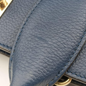 Pre-owned Ferragamo Studio Navy Grained Calfskin 21H159 shoulderbag | stylenewstar