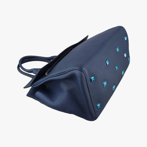 Pre-owned Ferragamo Studio Navy Grained Calfskin 21H159 shoulderbag | stylenewstar