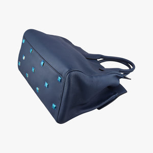 Pre-owned Ferragamo Studio Navy Grained Calfskin 21H159 shoulderbag | stylenewstar