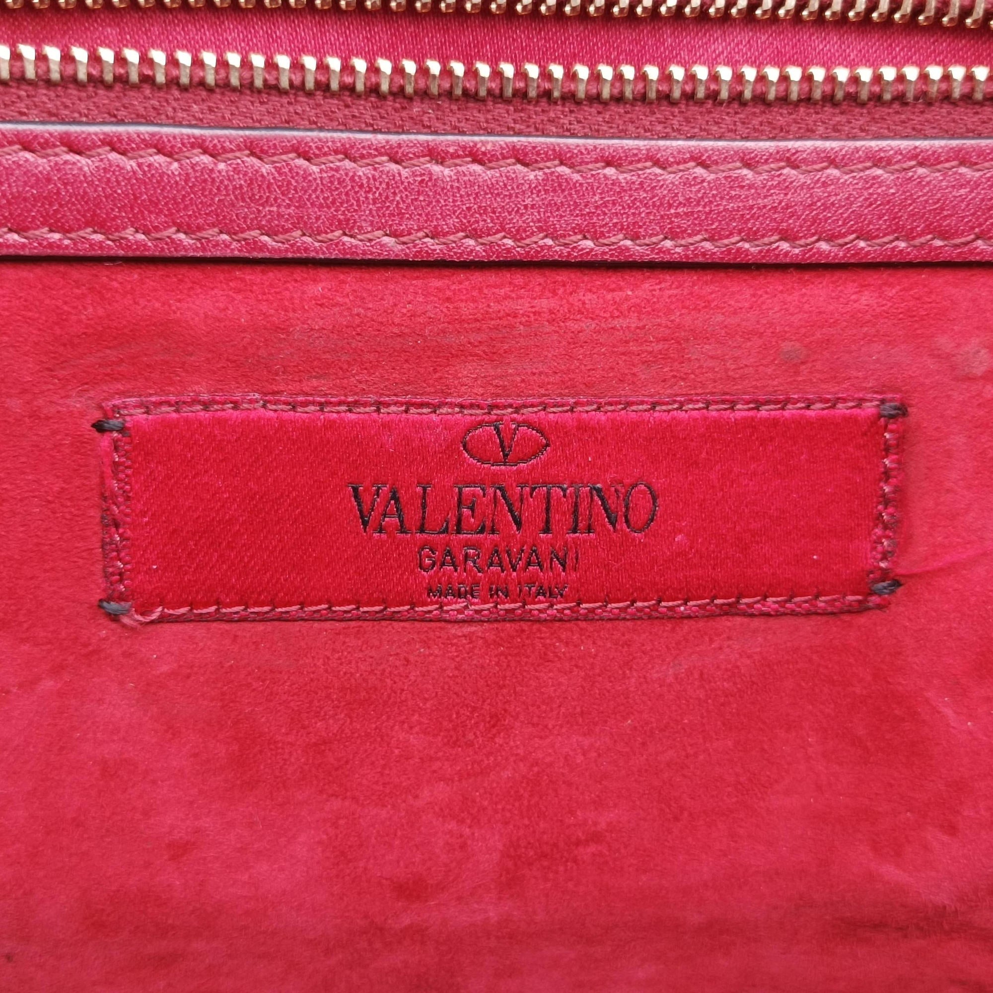 Vintage Valentino Rockstud Glam Lock Red Leather  shoulderbag | stylenewstar