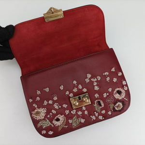 Vintage Valentino Rockstud Glam Lock Red Leather  shoulderbag | stylenewstar