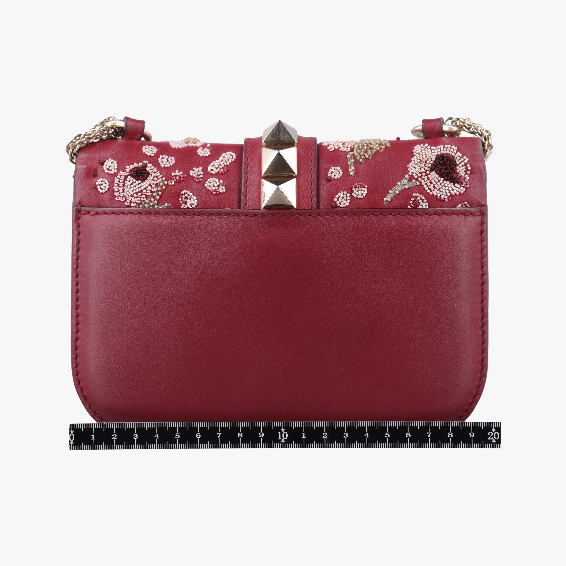 Vintage Valentino Rockstud Glam Lock Red Leather  shoulderbag | stylenewstar