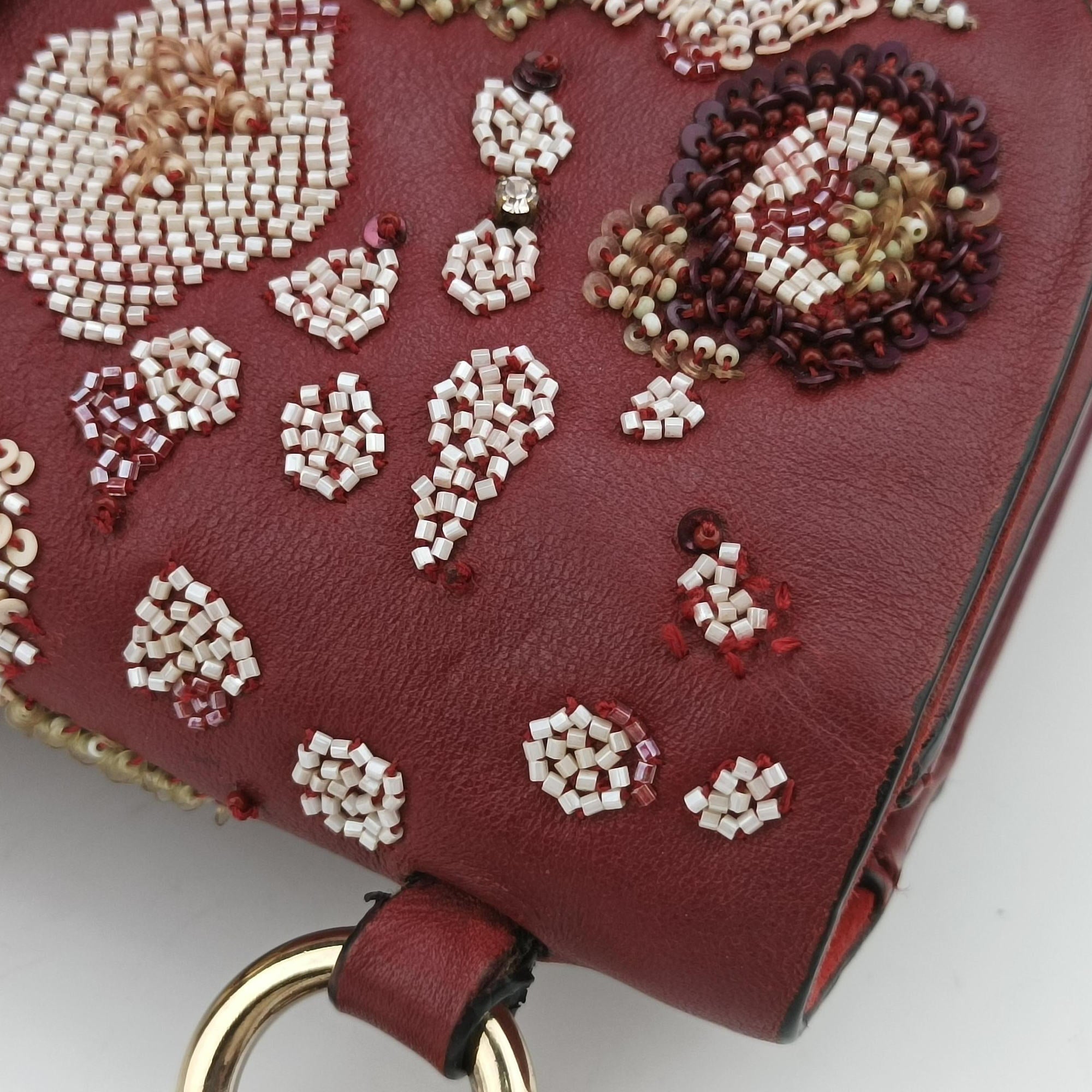 Vintage Valentino Rockstud Glam Lock Red Leather  shoulderbag | stylenewstar