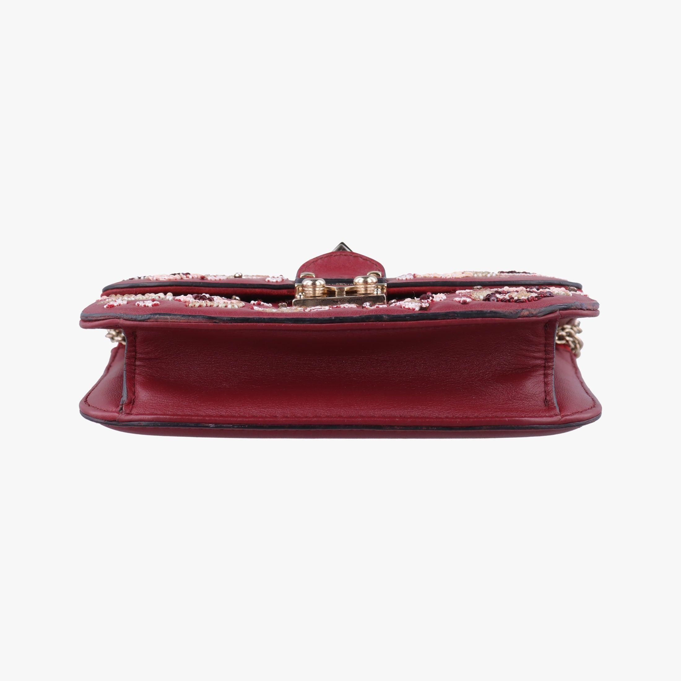 Vintage Valentino Rockstud Glam Lock Red Leather  shoulderbag | stylenewstar