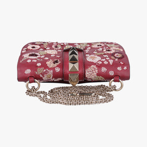 Vintage Valentino Rockstud Glam Lock Red Leather  shoulderbag | stylenewstar