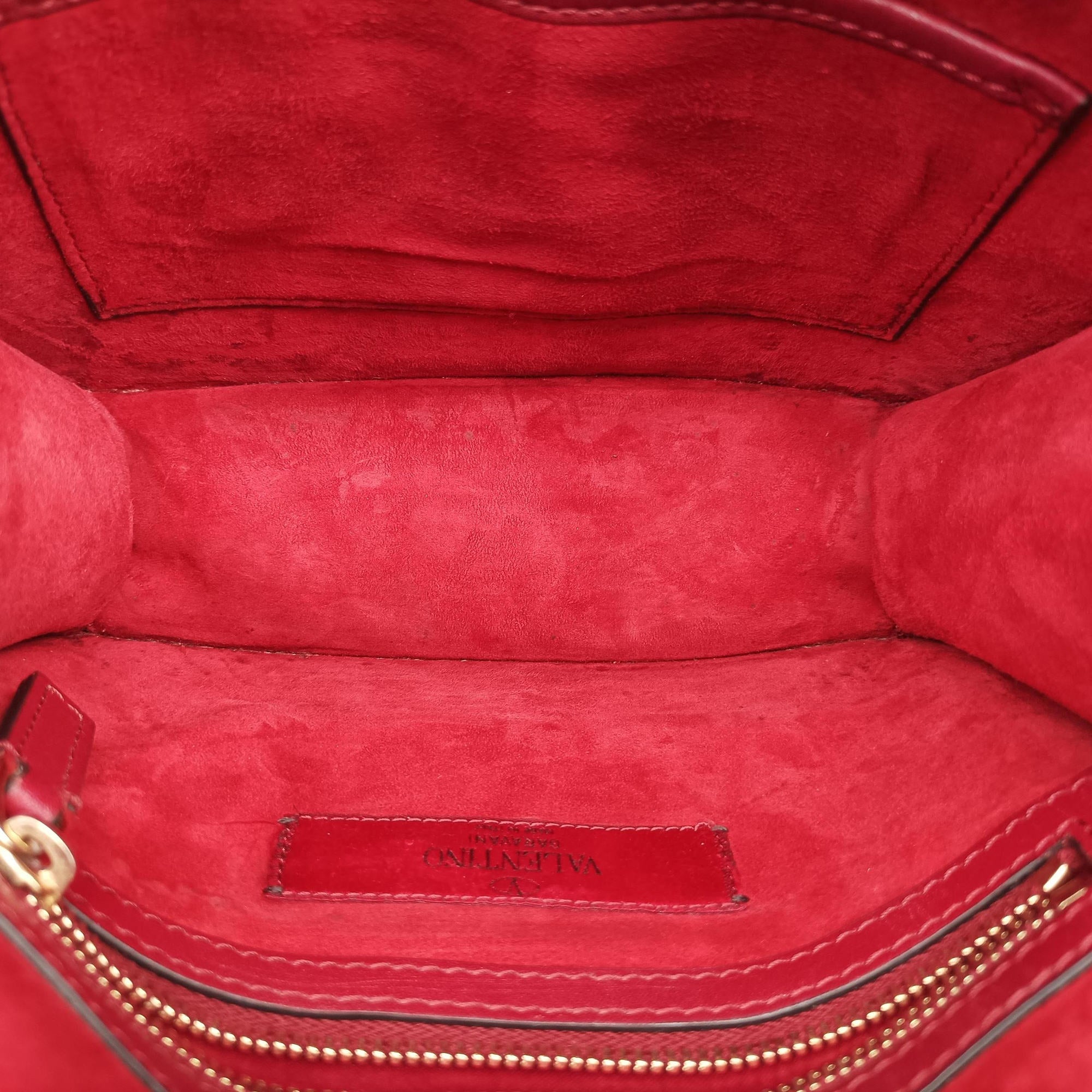 Vintage Valentino Rockstud Glam Lock Red Leather  shoulderbag | stylenewstar