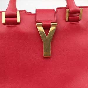Pre-owned Yves Saint Laurent Y Ligne Petit Cabas Red Leather 311210 handbag | stylenewstar