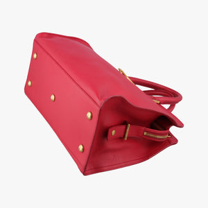Pre-owned Yves Saint Laurent Y Ligne Petit Cabas Red Leather 311210 handbag | stylenewstar