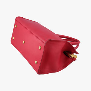 Pre-owned Yves Saint Laurent Y Ligne Petit Cabas Red Leather 311210 handbag | stylenewstar