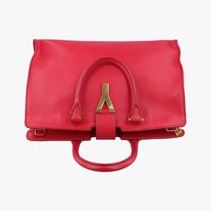 Pre-owned Yves Saint Laurent Y Ligne Petit Cabas Red Leather 311210 handbag | stylenewstar