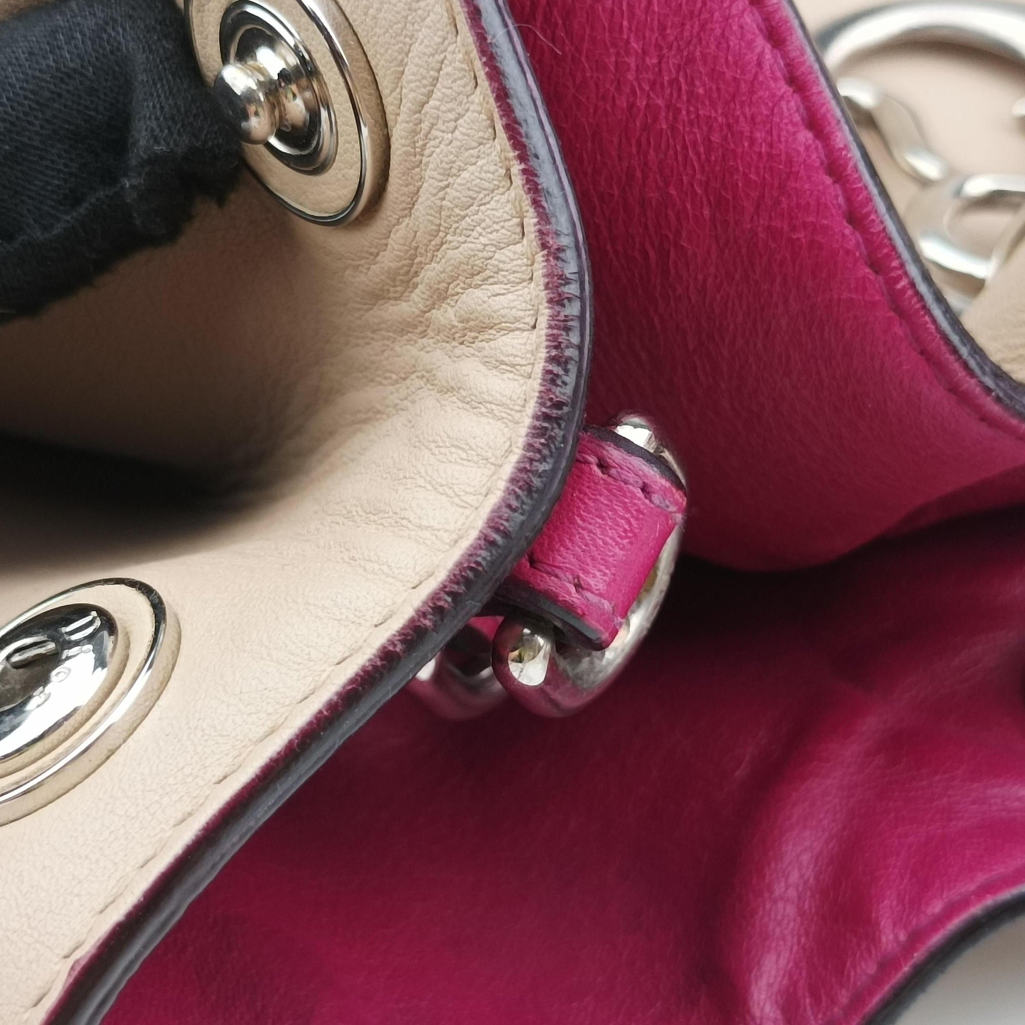 Pre-owned Christian Dior Diorissimo Beige Leather  shoulderbag | stylenewstar