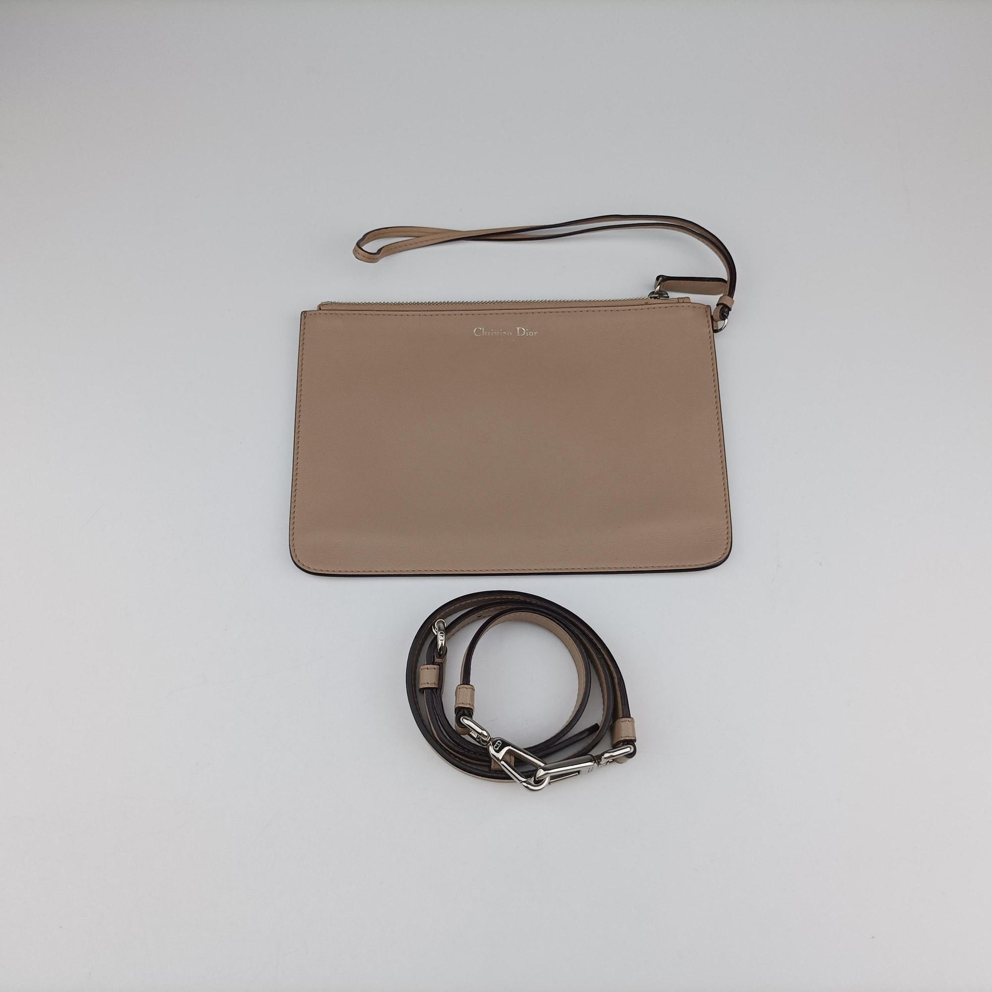 Pre-owned Christian Dior Diorissimo Beige Leather  shoulderbag | stylenewstar