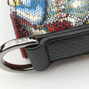 Pre-owned Christian Dior DIOR AND KENNY SCHARF Saddle Soft Multicolour Jacquard Canvas × Grained Calfskin  shoulderbag | stylenewstar
