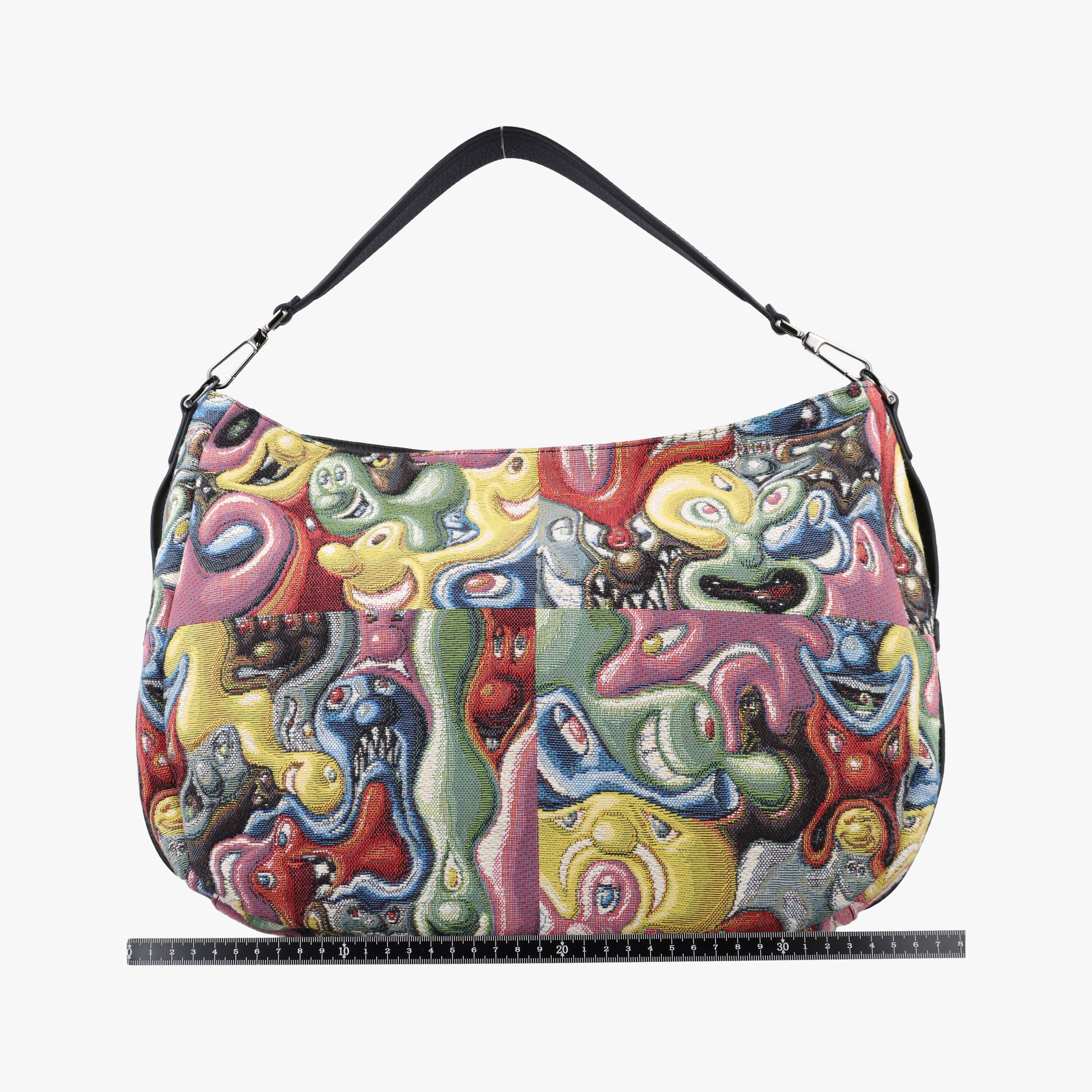 Pre-owned Christian Dior DIOR AND KENNY SCHARF Saddle Soft Multicolour Jacquard Canvas × Grained Calfskin  shoulderbag | stylenewstar
