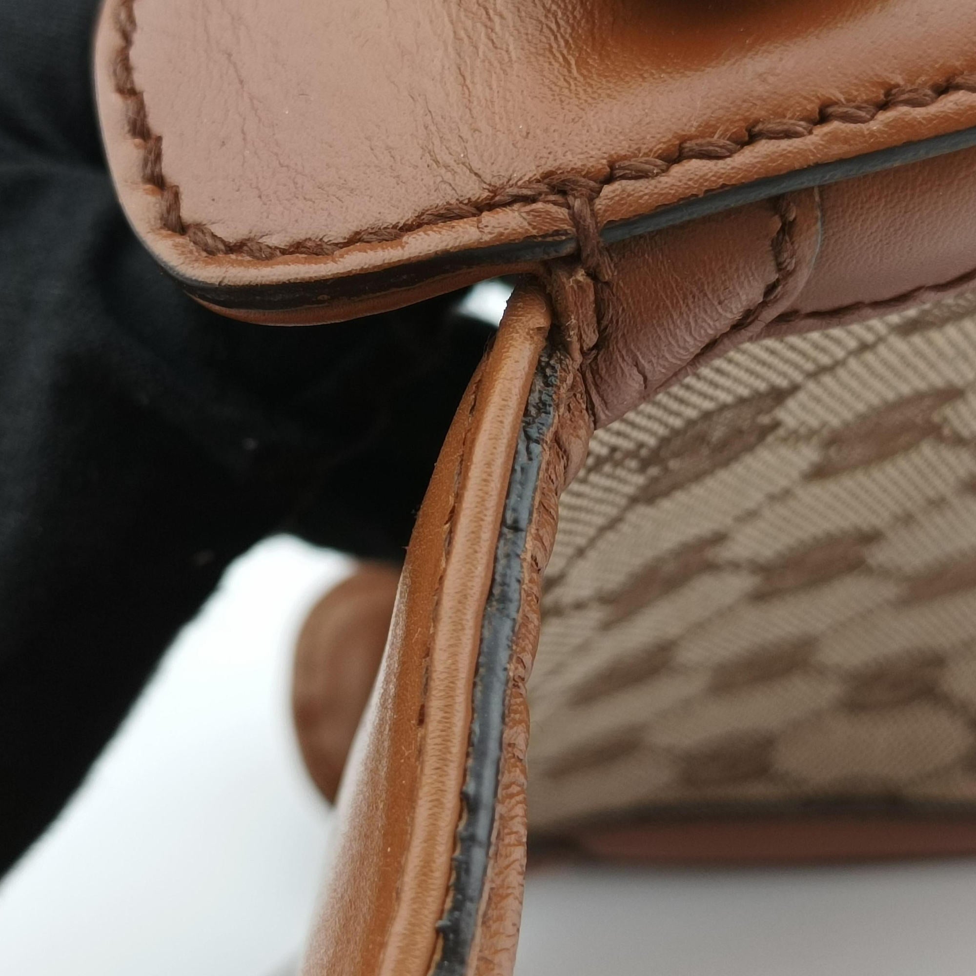 Secondhand Gucci Lady Web Brown canvas×leather 384821 shoulderbag | stylenewstar