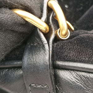Pre-owned Prada Velvet Belt Bum Black Velour IBL002 shoulderbag | stylenewstar