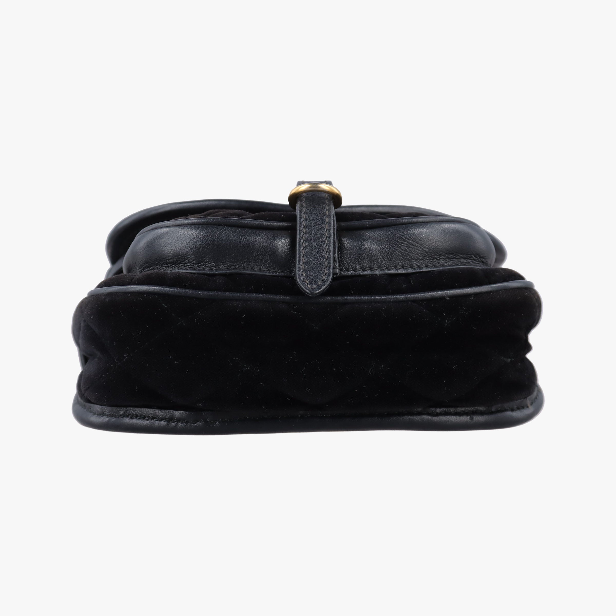 Pre-owned Prada Velvet Belt Bum Black Velour IBL002 shoulderbag | stylenewstar