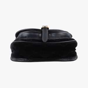 Pre-owned Prada Velvet Belt Bum Black Velour IBL002 shoulderbag | stylenewstar