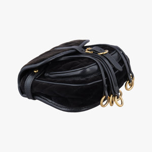Pre-owned Prada Velvet Belt Bum Black Velour IBL002 shoulderbag | stylenewstar