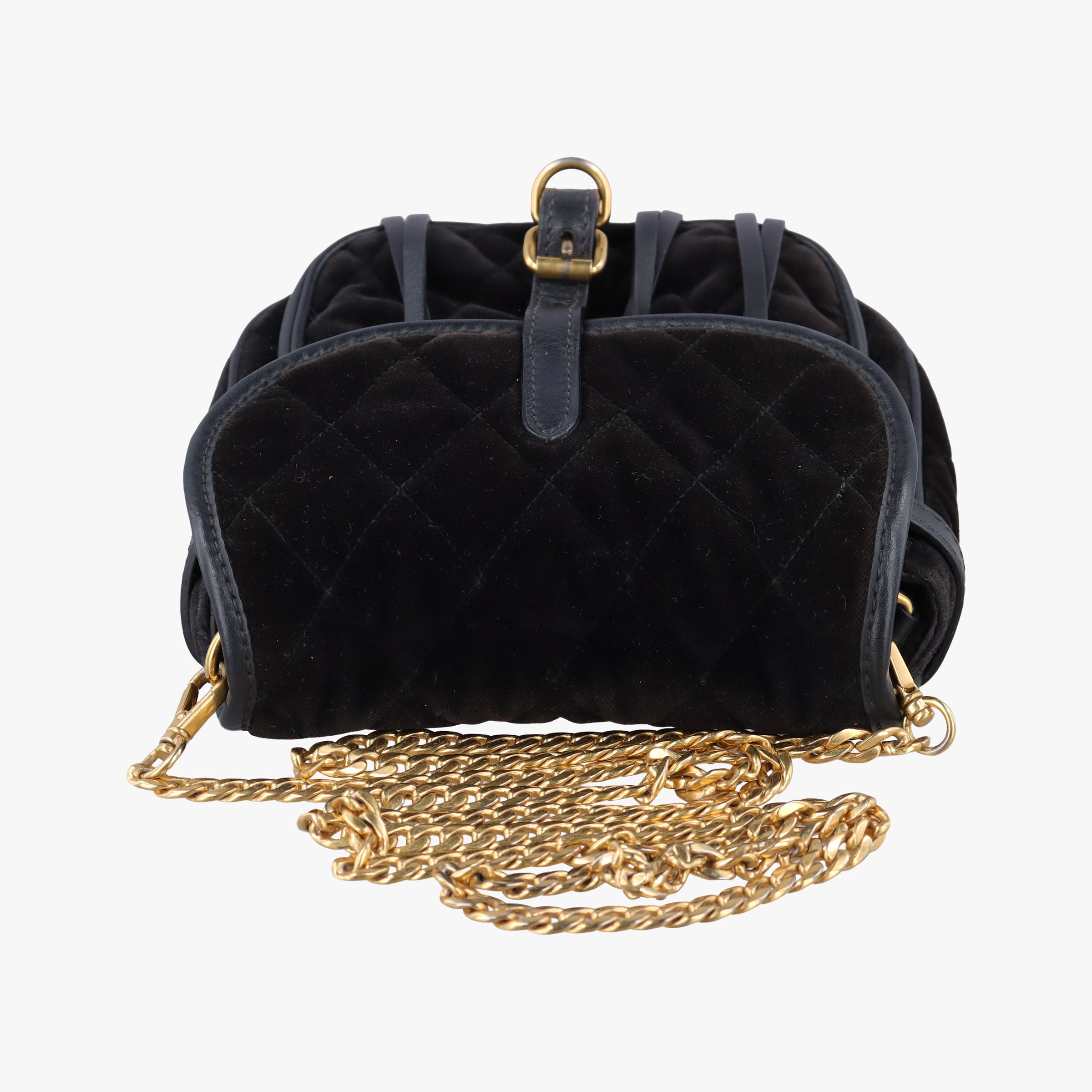 Pre-owned Prada Velvet Belt Bum Black Velour IBL002 shoulderbag | stylenewstar