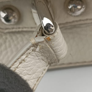 Pre-owned Dolce & Gabbana Flower Motif Rhinestone Lock WhitexMulticolour Leather  shoulderbag | stylenewstar