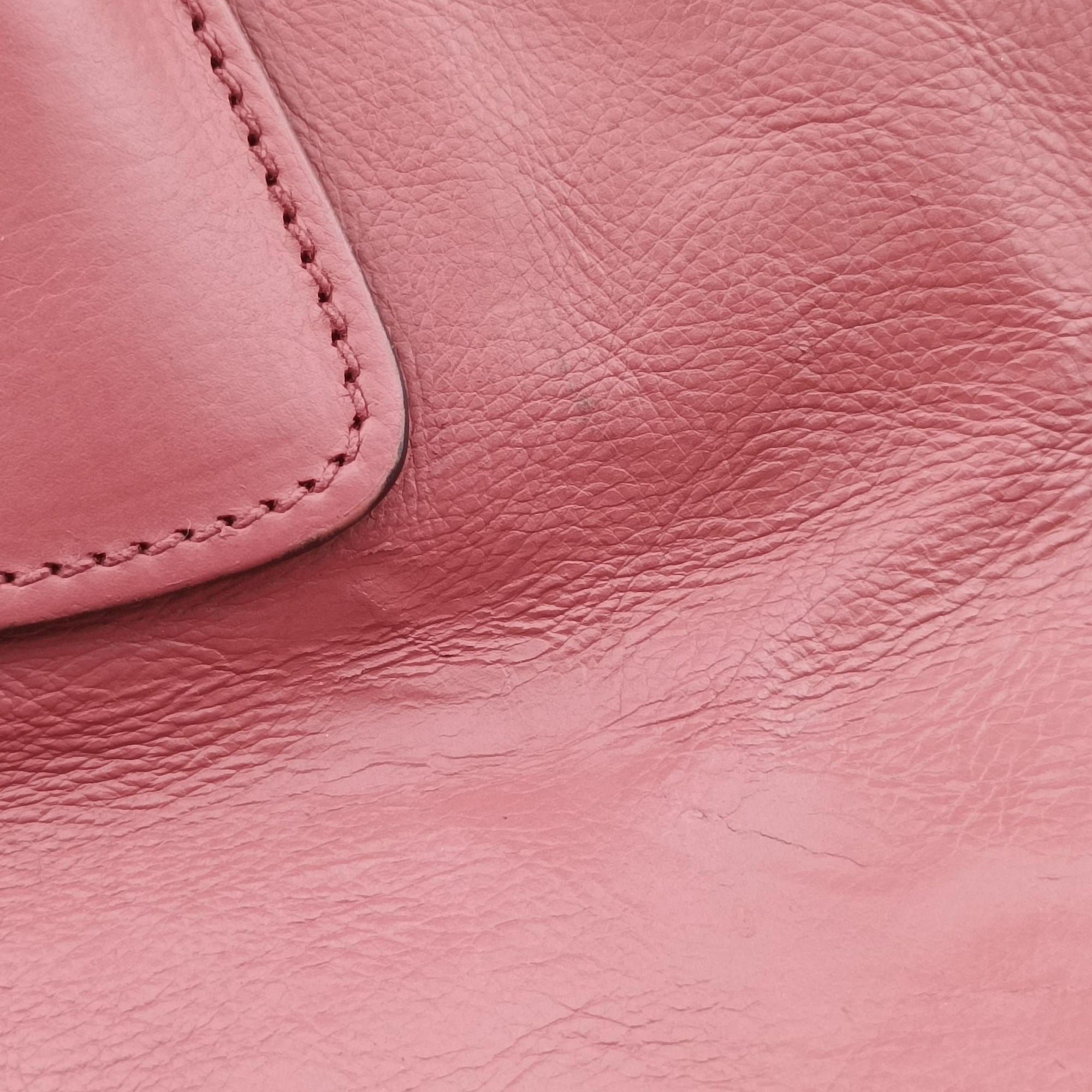 Pre-owned Prada Twin Pocket Winged Tote Pink Leather BN2619 shoulderbag | stylenewstar