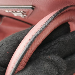 Pre-owned Prada Twin Pocket Winged Tote Pink Leather BN2619 shoulderbag | stylenewstar