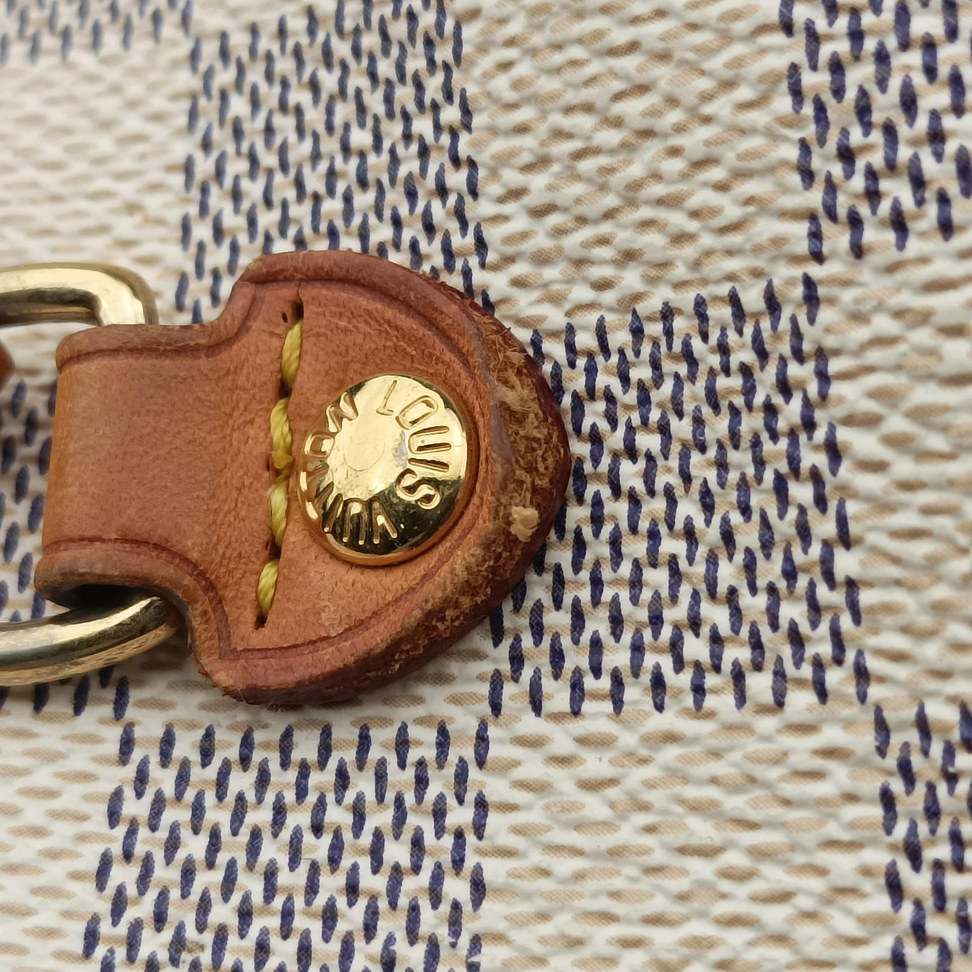 Pre-owned Louis Vuitton Neverfull MM Azur Damier Canvas N51107 handbag | stylenewstar