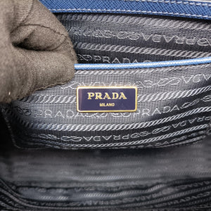 Pre-owned Prada Galleria Blue SAFFIANO Leather BN1786 handbag | stylenewstar
