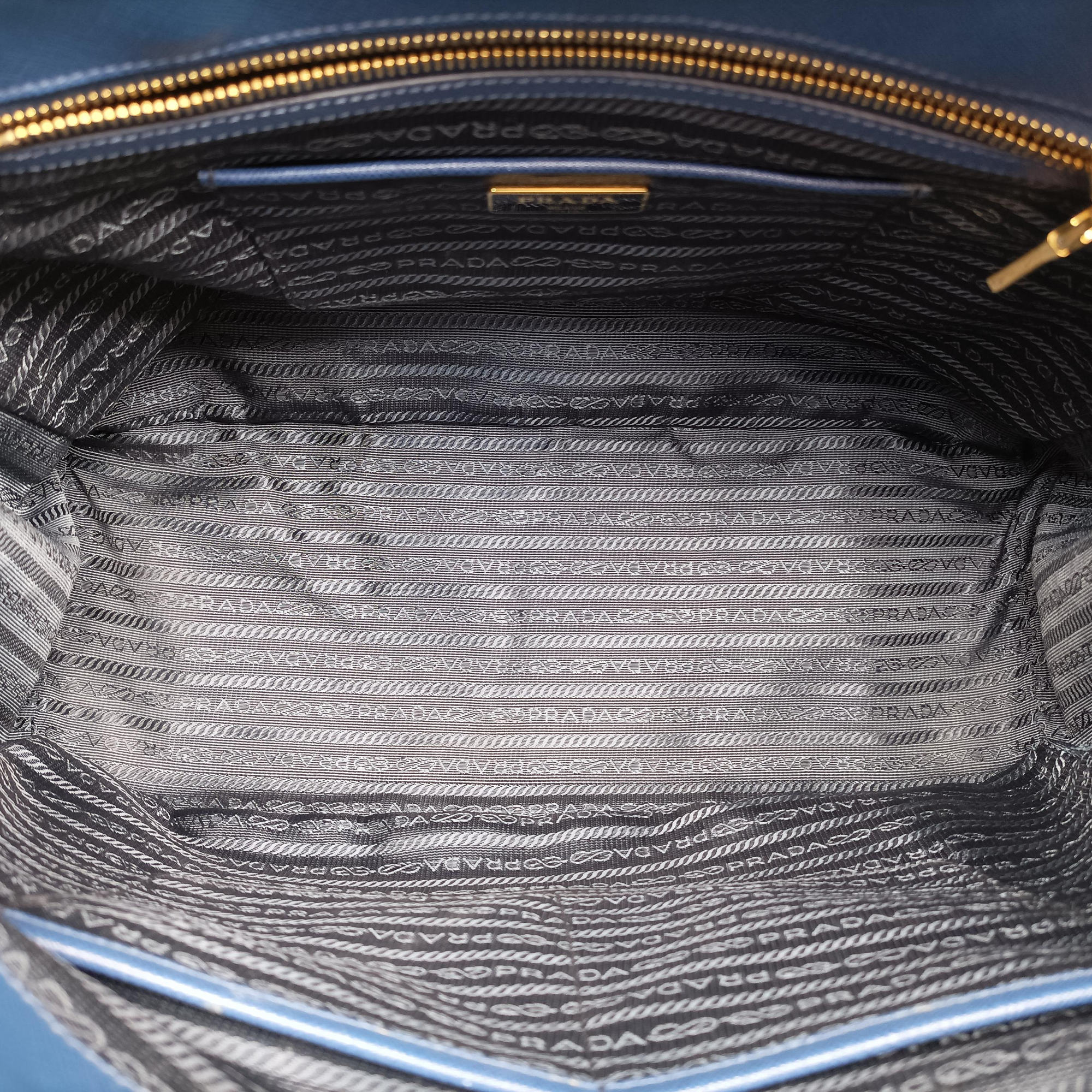 Pre-owned Prada Galleria Blue SAFFIANO Leather BN1786 handbag | stylenewstar