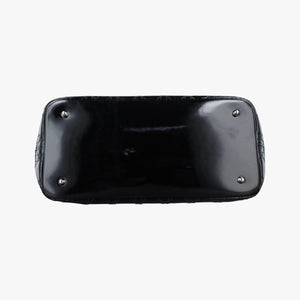 Pre-owned Christian Dior panarea cannage Black Enamel×Leather  shoulderbag | stylenewstar