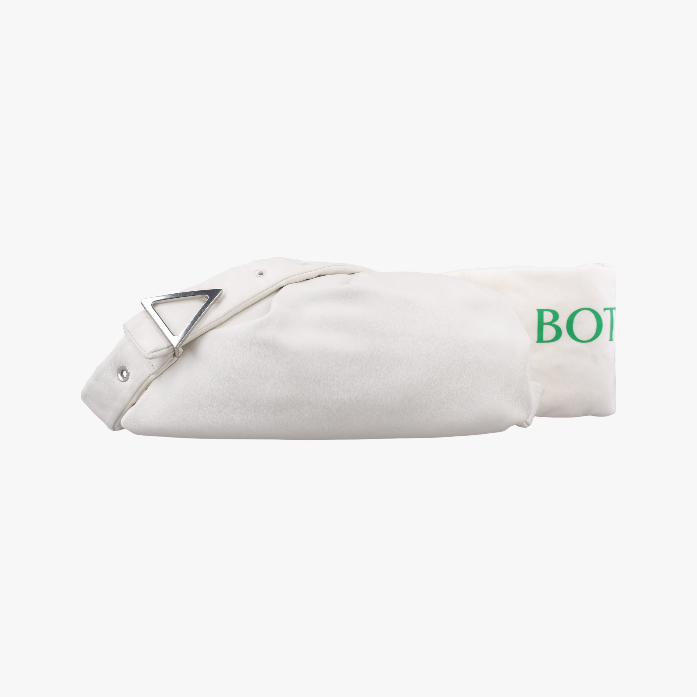 Pre-owned Bottega Veneta The Pouch White lambskin  shoulderbag | stylenewstar