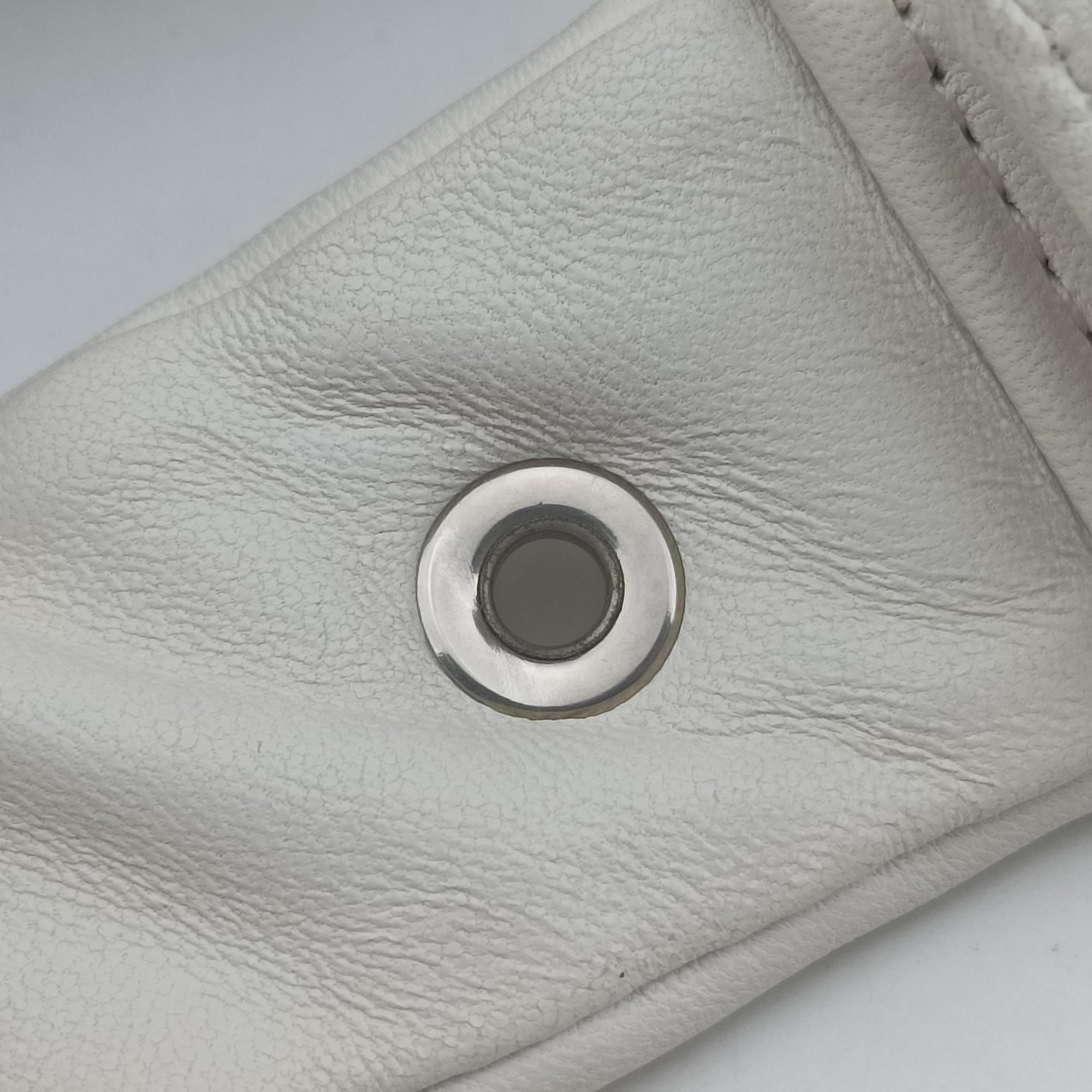 Pre-owned Bottega Veneta The Pouch White lambskin  shoulderbag | stylenewstar