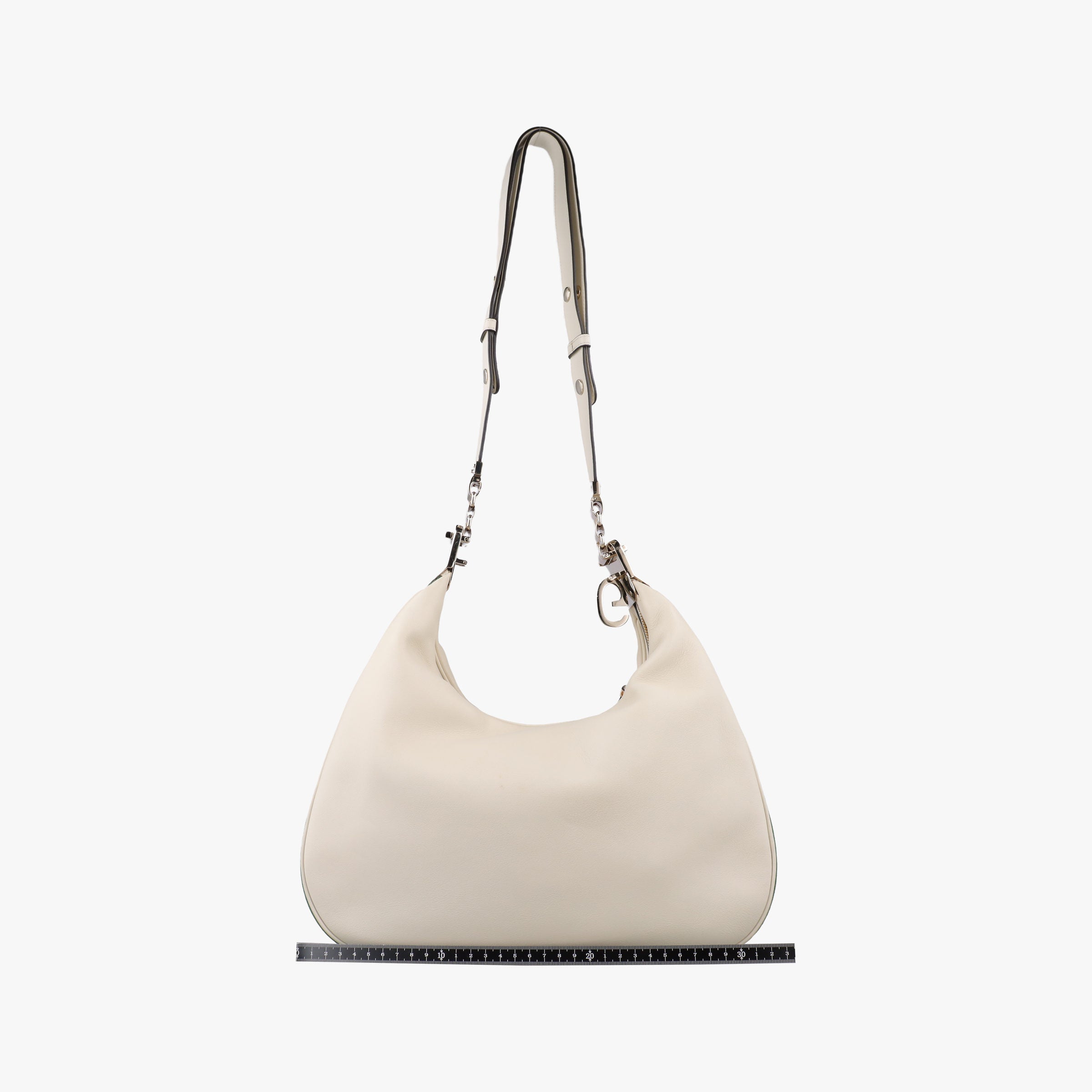Vintage Gucci Attache G-Shaped Hook White Leather 702823 shoulderbag | stylenewstar
