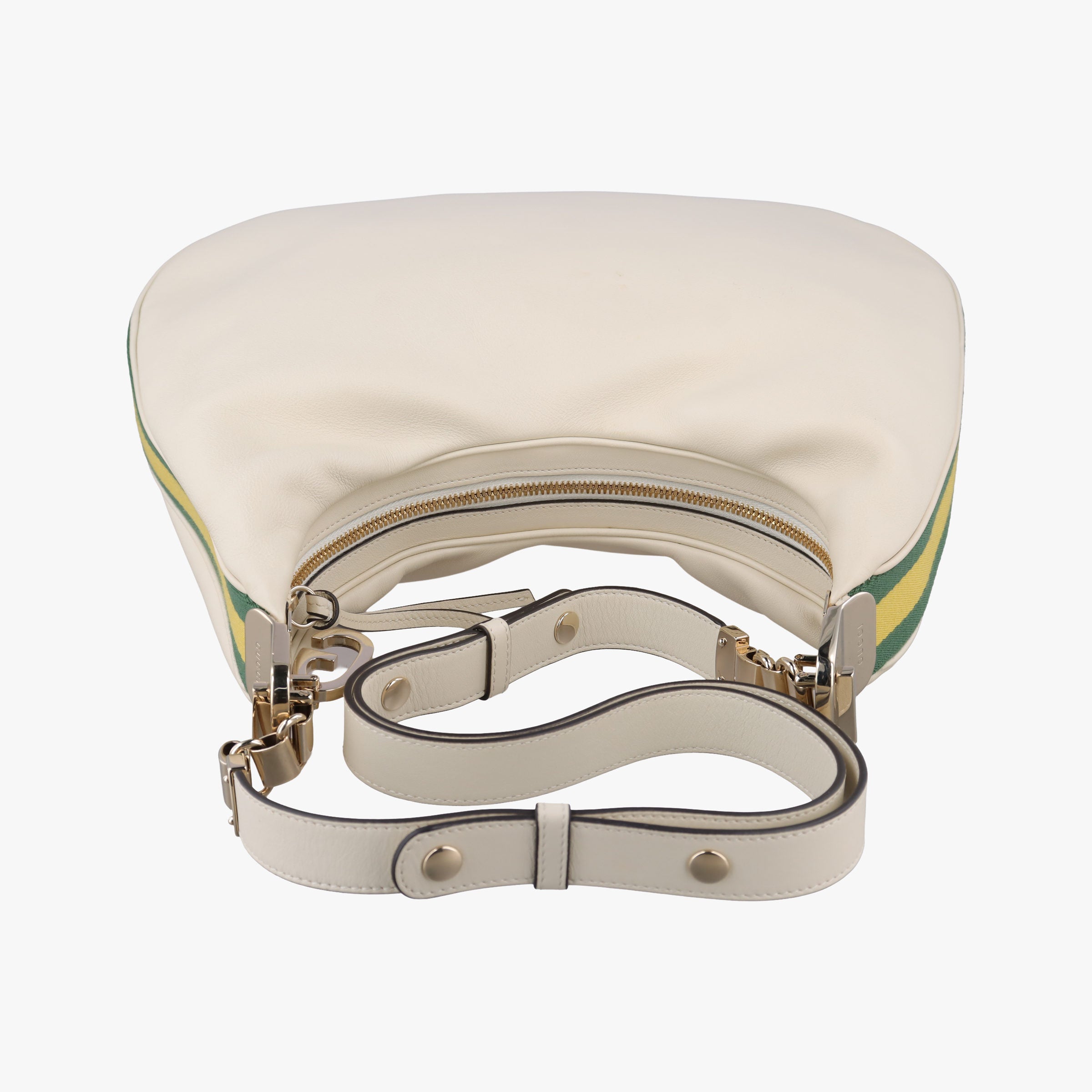 Vintage Gucci Attache G-Shaped Hook White Leather 702823 shoulderbag | stylenewstar