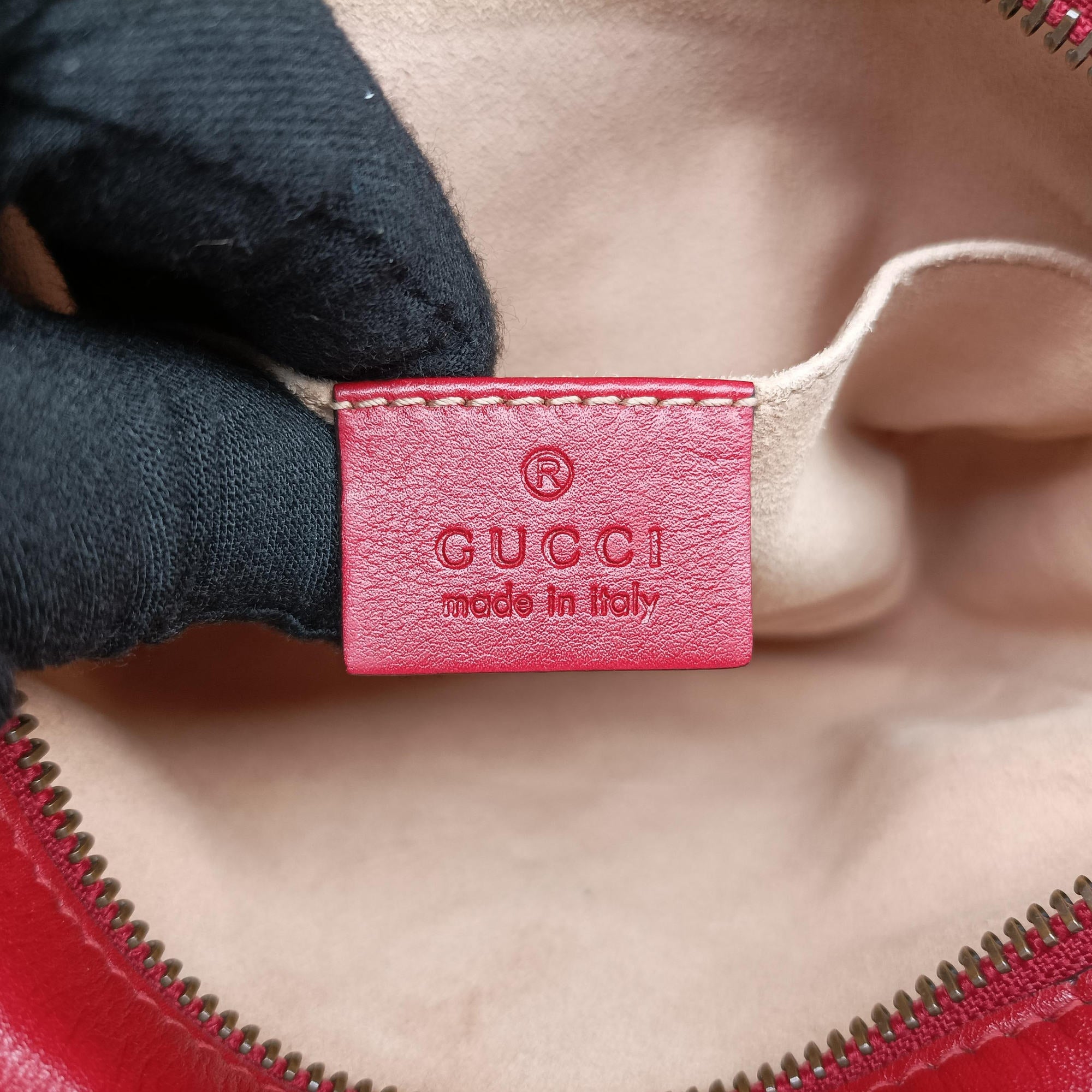 Pre-owned Gucci GG Marmont Red Leather 448065 shoulderbag | stylenewstar