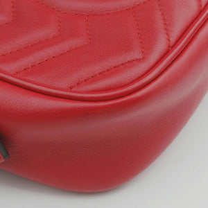Pre-owned Gucci GG Marmont Red Leather 448065 shoulderbag | stylenewstar