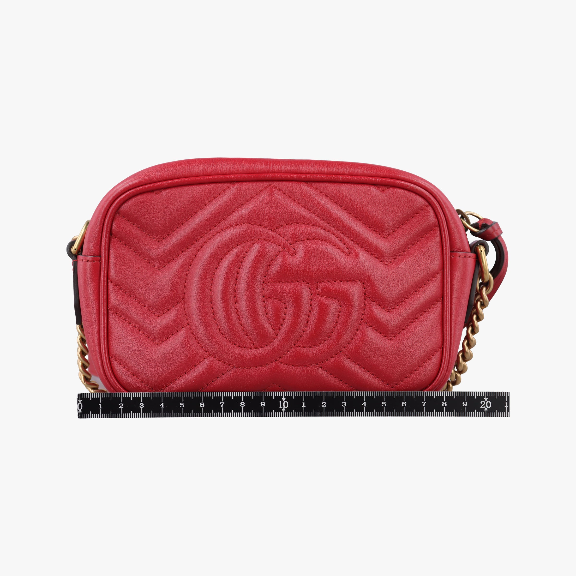 Pre-owned Gucci GG Marmont Red Leather 448065 shoulderbag | stylenewstar