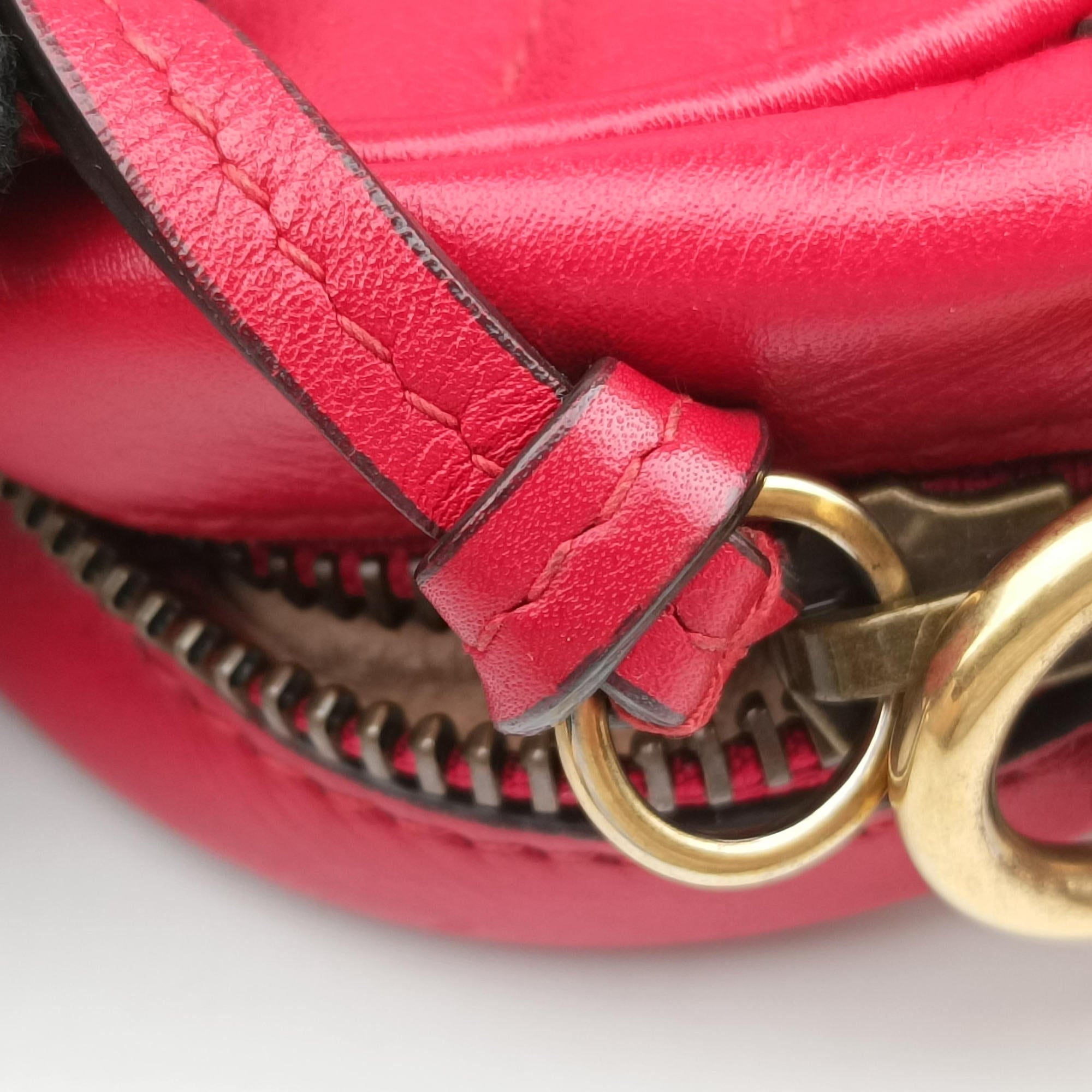 Pre-owned Gucci GG Marmont Red Leather 448065 shoulderbag | stylenewstar
