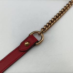Pre-owned Gucci GG Marmont Red Leather 448065 shoulderbag | stylenewstar