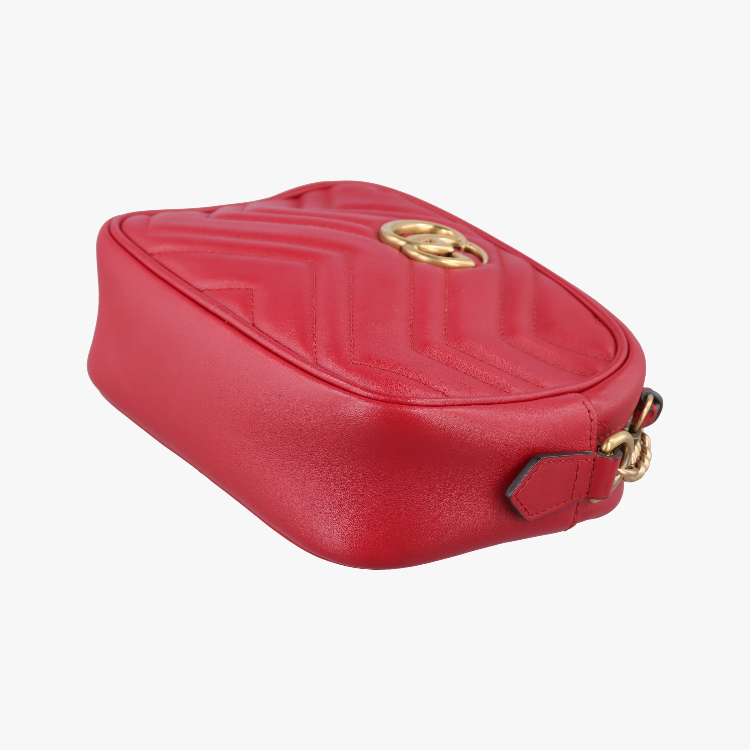 Pre-owned Gucci GG Marmont Red Leather 448065 shoulderbag | stylenewstar