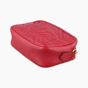 Pre-owned Gucci GG Marmont Red Leather 448065 shoulderbag | stylenewstar