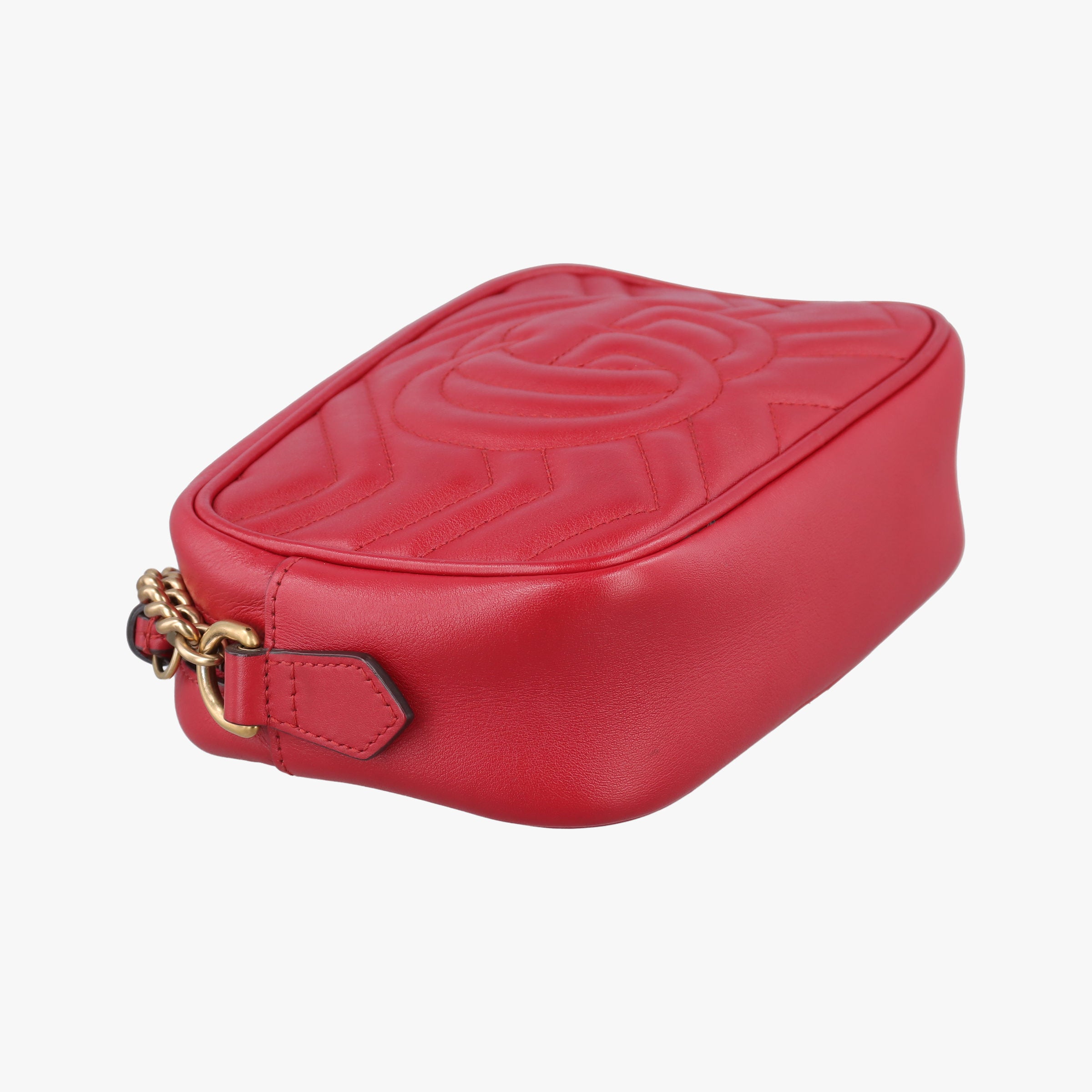 Pre-owned Gucci GG Marmont Red Leather 448065 shoulderbag | stylenewstar