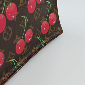 Vintage Louis Vuitton Cherry Sac Plat Brown×Cherry Print Monogram Canvas M95010 handbag | stylenewstar