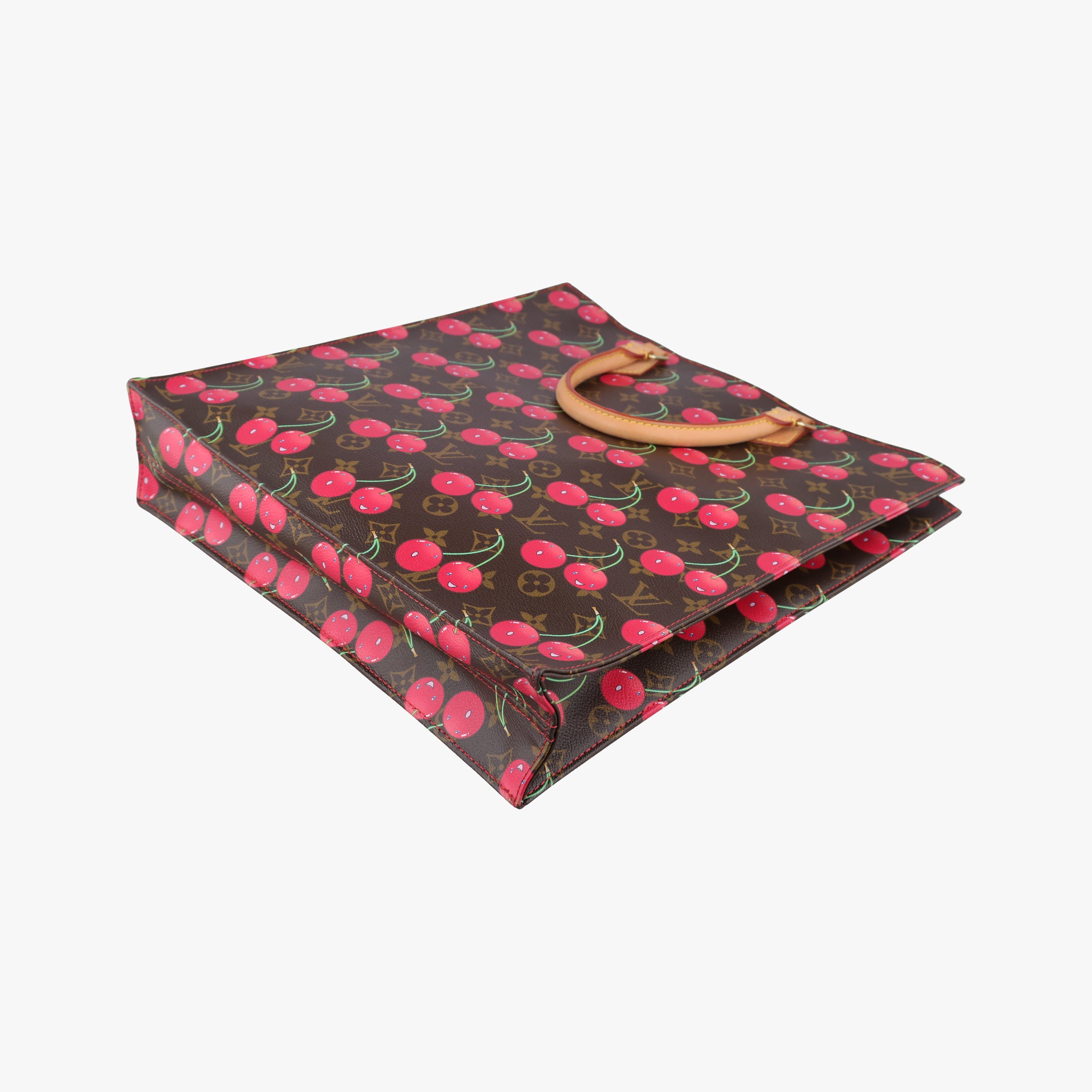 Vintage Louis Vuitton Cherry Sac Plat Brown×Cherry Print Monogram Canvas M95010 handbag | stylenewstar