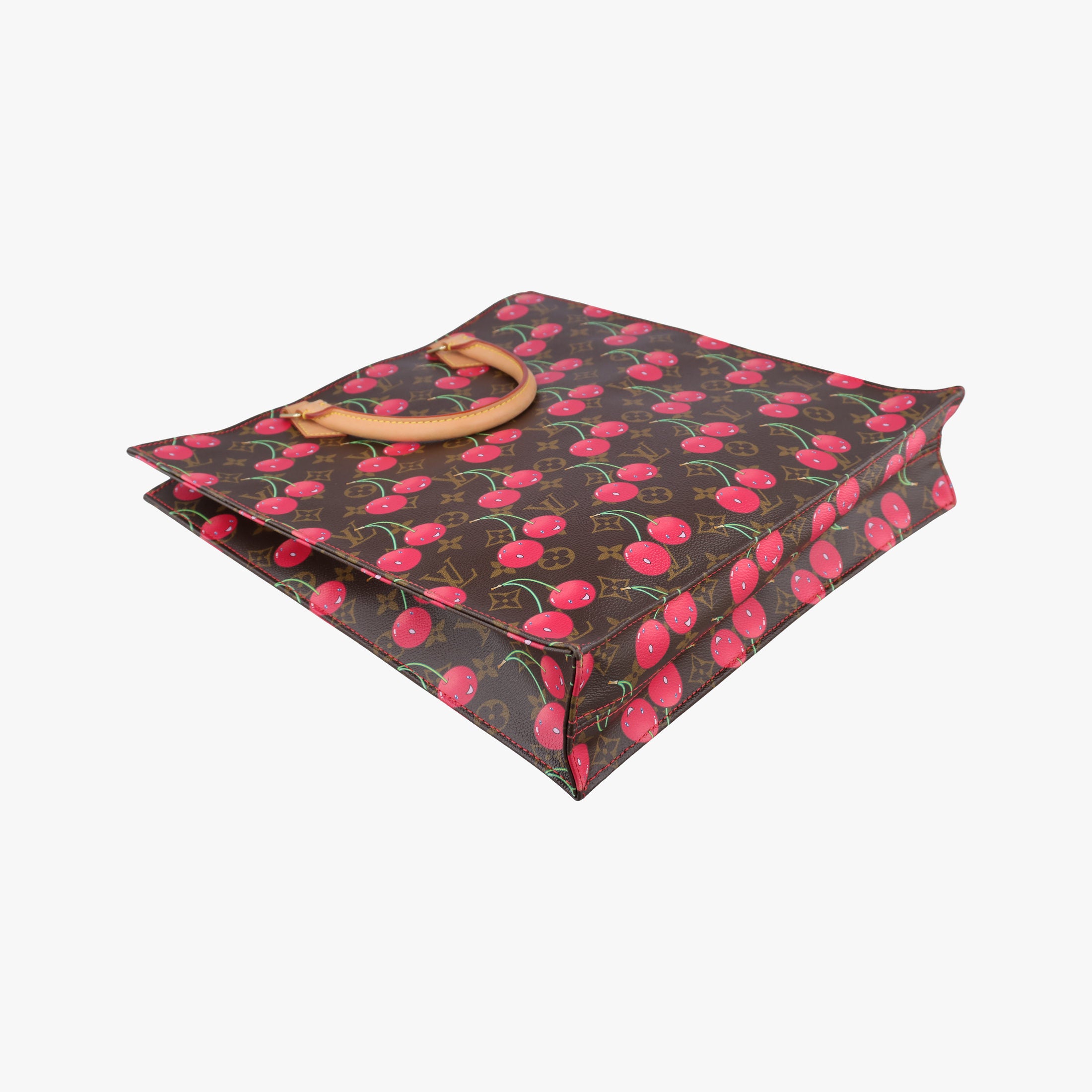 Vintage Louis Vuitton Cherry Sac Plat Brown×Cherry Print Monogram Canvas M95010 handbag | stylenewstar