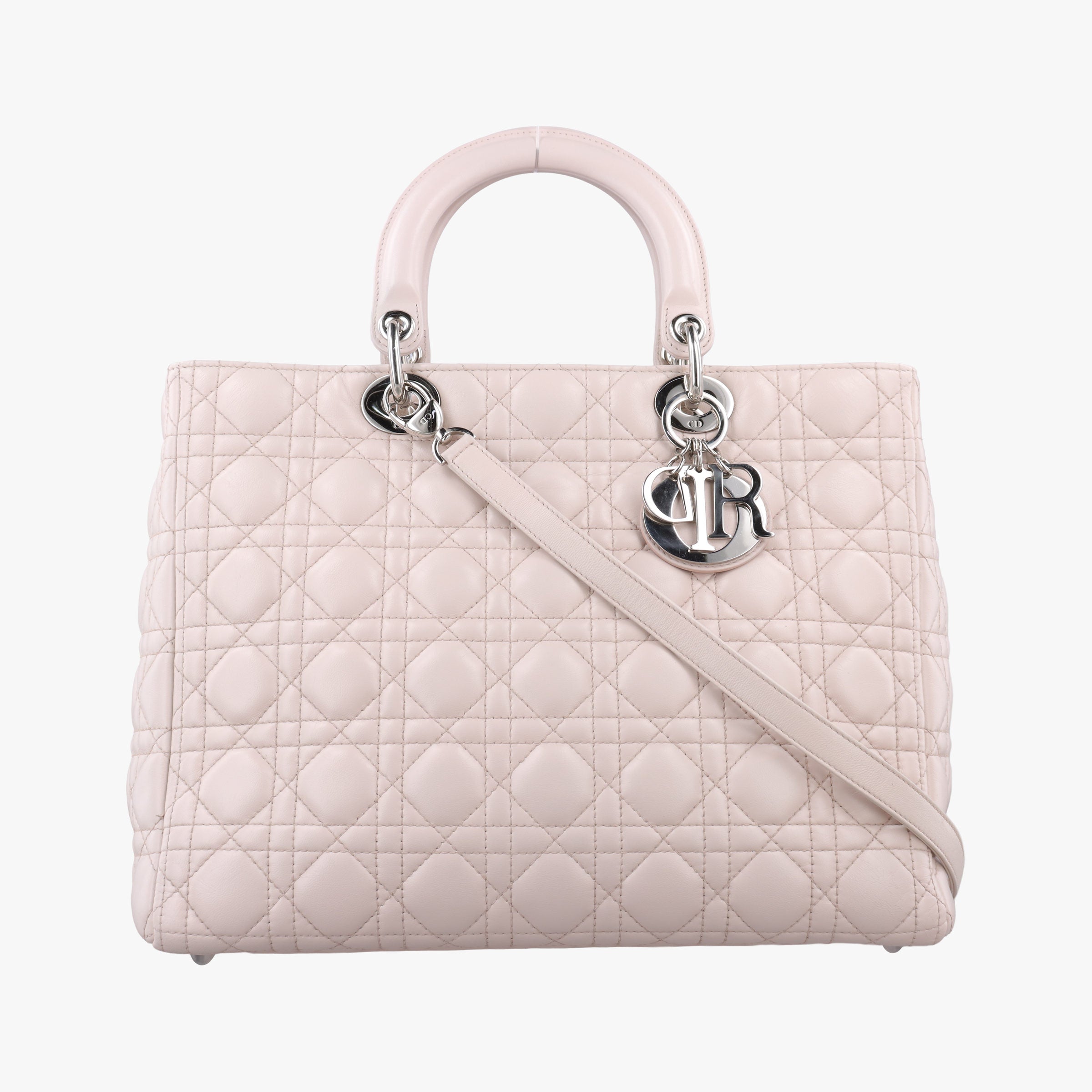 Pre-owned Christian Dior Lady Dior Pink lambskin  shoulderbag | stylenewstar