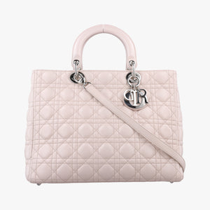 Pre-owned Christian Dior Lady Dior Pink lambskin  shoulderbag | stylenewstar